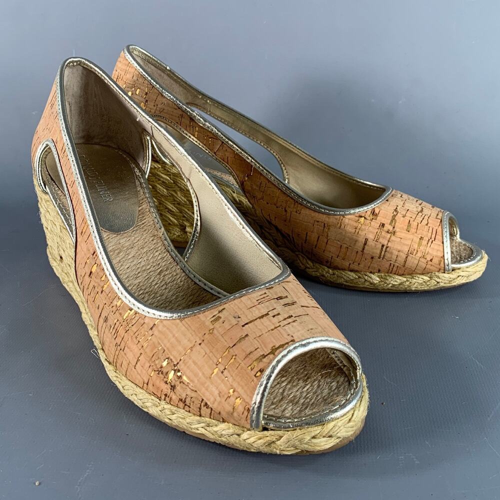 DONALD J PLINER Size 9 Gold Natural Espadrille Pumps